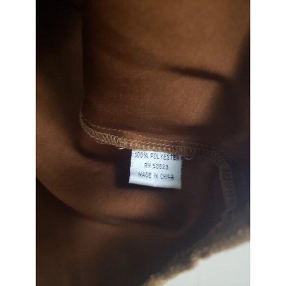 Claudia Richard Womens XL Blouse Faux Suede Cutout Floral Western Tan Button Up - Picture 6 of 6